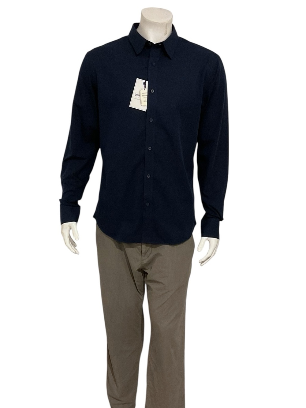 UNTUCKit Men’s Dark Blue Slim Button Shirt